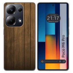 Funda Silicona para Xiaomi Poco M6 Pro 4G diseño Madera Dibujos