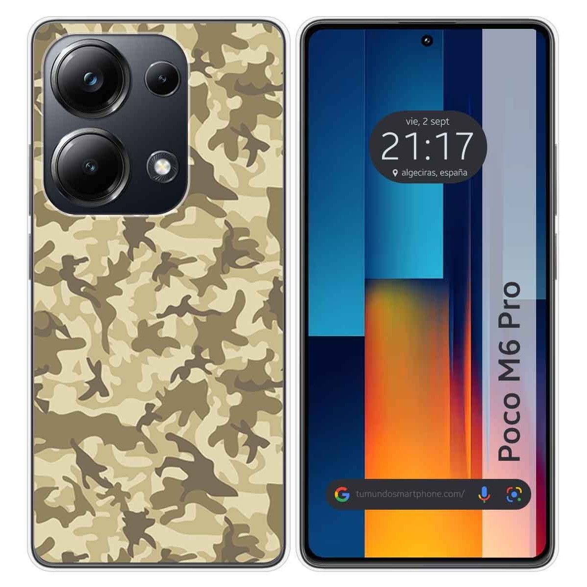 Funda Silicona para Xiaomi Poco M6 Pro 4G diseño Sand Camuflaje Dibujos