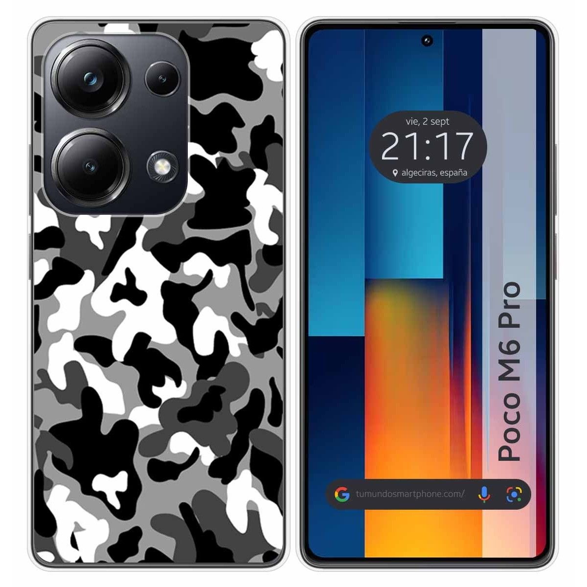 Funda Silicona para Xiaomi Poco M6 Pro 4G diseño Snow Camuflaje Dibujos