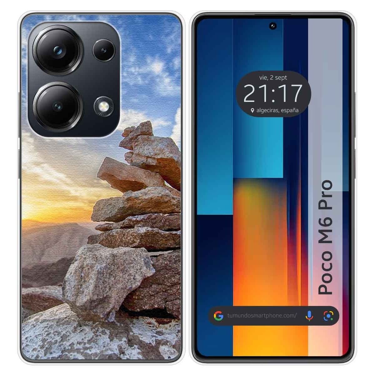 Funda Silicona para Xiaomi Poco M6 Pro 4G diseño Sunset Dibujos