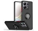 Funda Mate con Borde Negro y Anillo Giratorio 360 para Xiaomi Redmi Note 13 4G