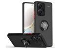 Funda Mate con Borde Negro y Anillo Giratorio 360 para Xiaomi Redmi Note 13 Pro+ Plus 5G