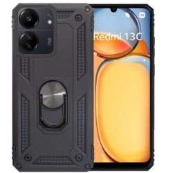 Funda Tough Armor con Anillo Giratorio Negra para Xiaomi Redmi 13C