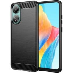 Funda Gel Tpu Tipo Carbon Negra para Oppo A78 4G