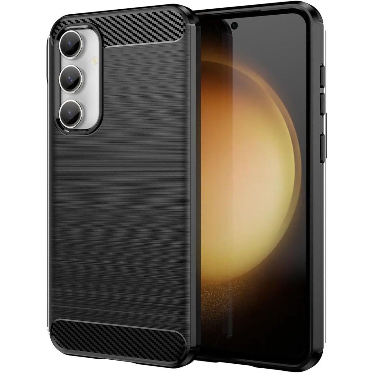 Funda Gel Tpu Tipo Carbon Negra para Samsung Galaxy S23 FE 5G