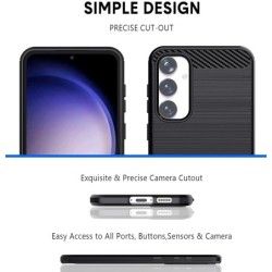 Funda Gel Tpu Tipo Carbon Negra para Samsung Galaxy S23 FE 5G 2