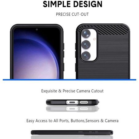 Funda Gel Tpu Tipo Carbon Negra para Samsung Galaxy S23 FE 5G