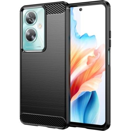 Funda Gel Tpu Tipo Carbon Negra para Oppo A79 5G