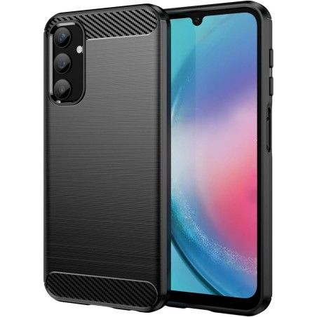 Funda Gel Tpu Tipo Carbon Negra para Samsung Galaxy A25 5G