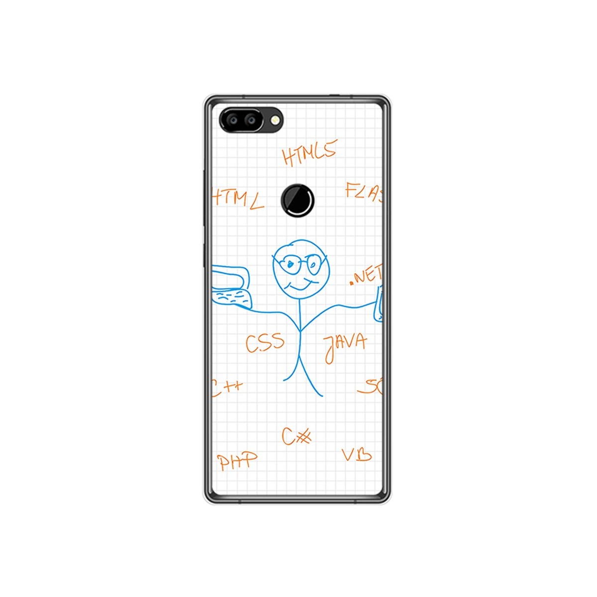 Funda Gel Tpu para Oukitel Mix 2 Diseño Informatico Dibujos