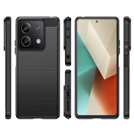 Funda Gel Tpu Tipo Carbon Negra para Xiaomi Redmi Note 13 5G