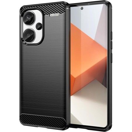 Funda Gel Tpu Tipo Carbon Negra para Xiaomi Redmi Note 13 Pro+ Plus 5G