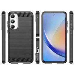 Funda Gel Tpu Tipo Carbon Negra para Samsung Galaxy A35 5G 2
