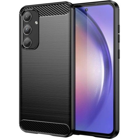 Funda Gel Tpu Tipo Carbon Negra para Samsung Galaxy A55 5G