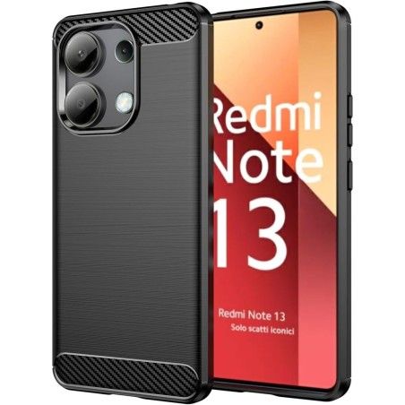 Funda Gel Tpu Tipo Carbon Negra para Xiaomi Redmi Note 13 4G