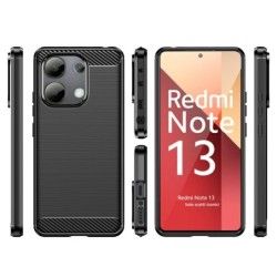 Funda Gel Tpu Tipo Carbon Negra para Xiaomi Redmi Note 13 4G 2