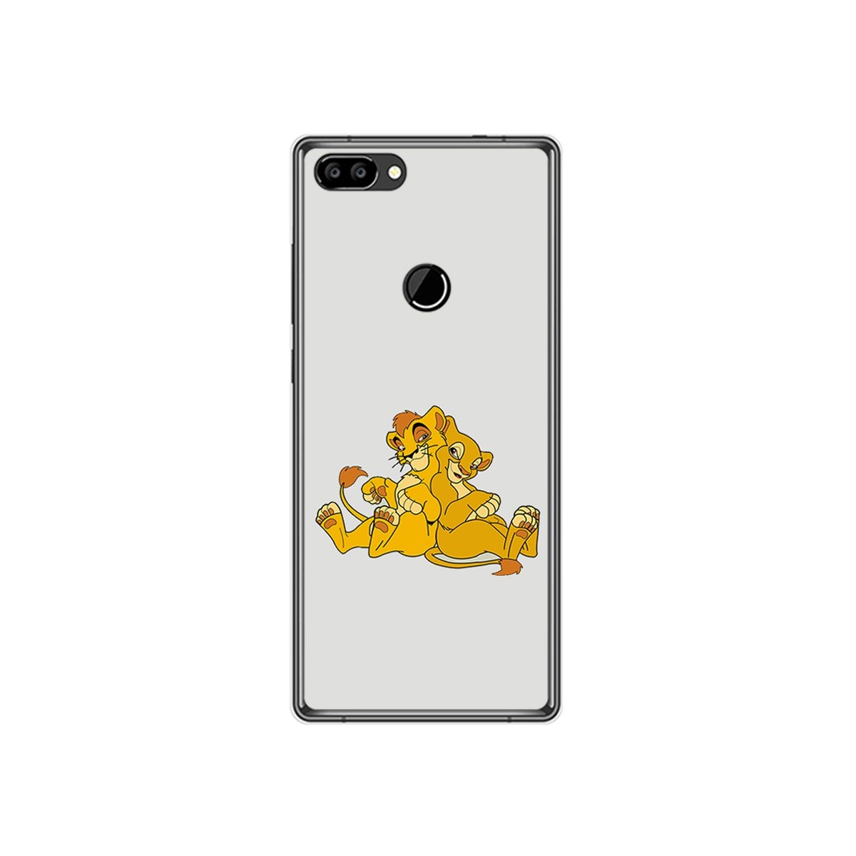 Funda Gel Tpu para Oukitel Mix 2 Diseño Leones Dibujos