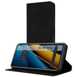 Funda Libro de Polipiel con tarjetero para Xiaomi Poco X6 5G color Negra