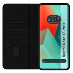 Funda Libro de Polipiel con tarjetero para Xiaomi Redmi Note 13 Pro+ Plus 5G color Negra 2