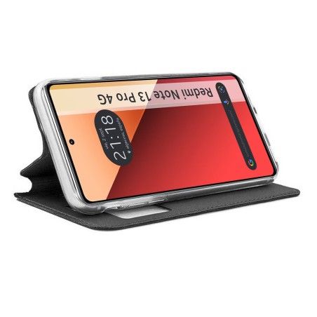 Funda Libro Soporte con Ventana para Xiaomi Redmi Note 13 Pro 4G color Negra