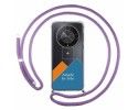 Personaliza tu Funda Colgante Transparente para Huawei Honor Magic 6 Lite 5G con Cordon Morado Dibujo Personalizada