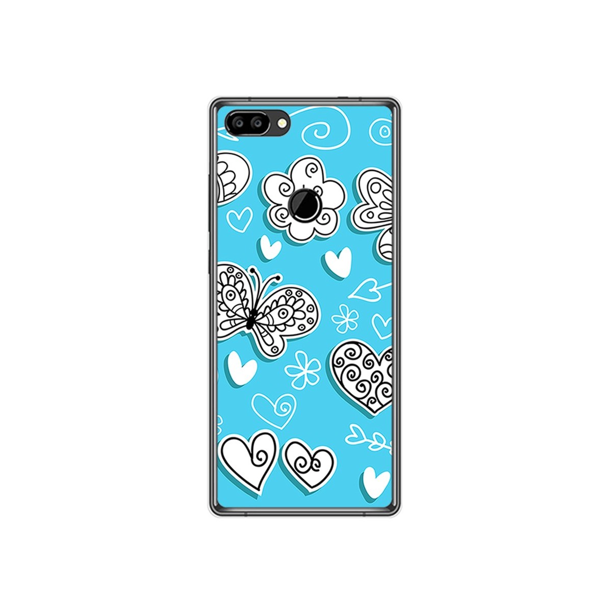 Funda Gel Tpu para Oukitel Mix 2 Diseño Mariposas Dibujos