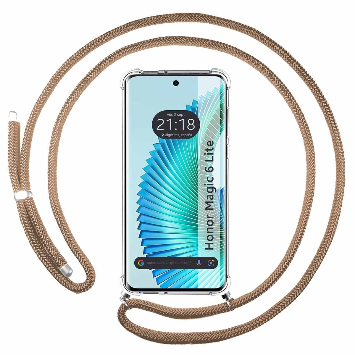Funda Colgante Transparente para Huawei Honor Magic 6 Lite 5G con Cordon Camel