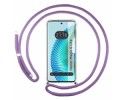 Funda Colgante Transparente para Huawei Honor Magic 6 Lite 5G con Cordon Morado