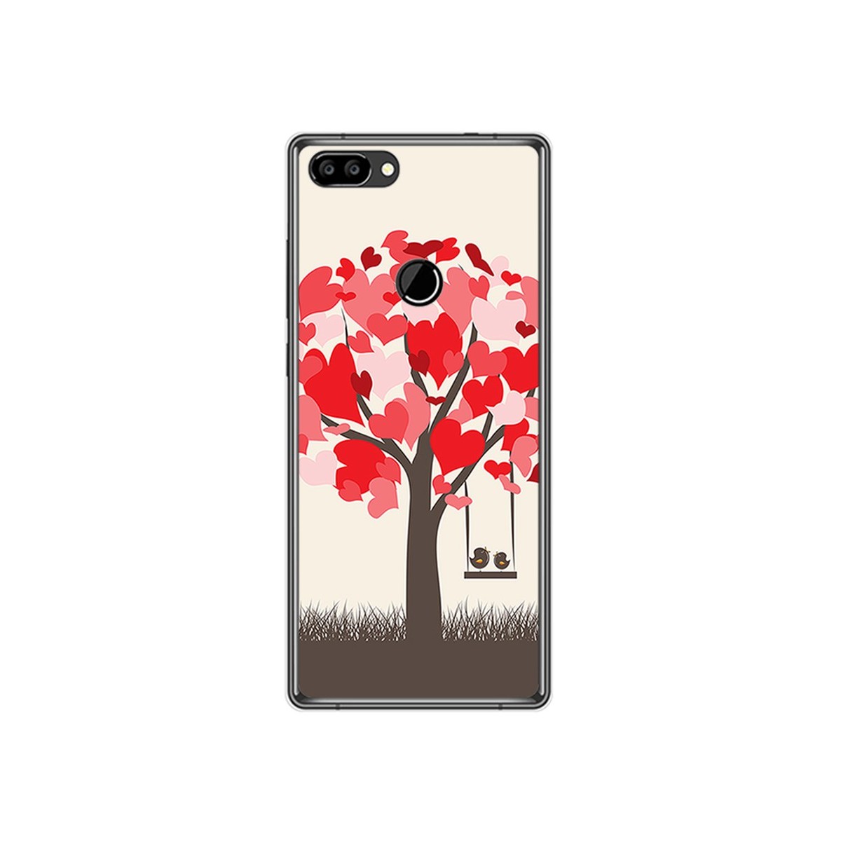 Funda Gel Tpu para Oukitel Mix 2 Diseño Pajaritos Dibujos