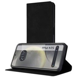 Funda Libro de Polipiel con tarjetero para Samsung Galaxy S24+ Plus 5G color Negra