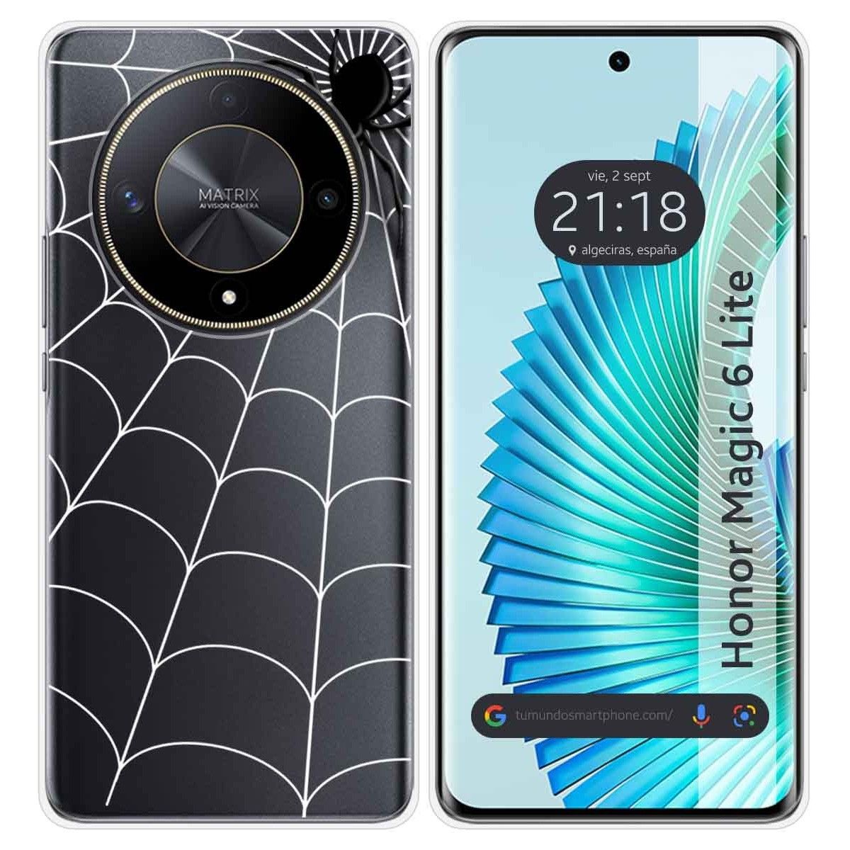 Funda Silicona Transparente para Huawei Honor Magic 6 Lite 5G diseño Araña Dibujos