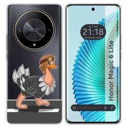 Funda Silicona Transparente para Huawei Honor Magic 6 Lite 5G diseño Avestruz Dibujos
