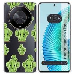 Funda Silicona Transparente para Huawei Honor Magic 6 Lite 5G diseño Cactus Dibujos