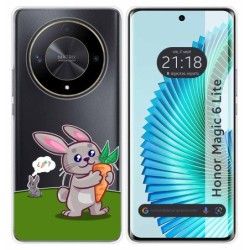 Funda Silicona Transparente para Huawei Honor Magic 6 Lite 5G diseño Conejo Dibujos