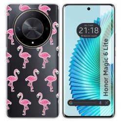 Funda Silicona Transparente para Huawei Honor Magic 6 Lite 5G diseño Flamenco Dibujos