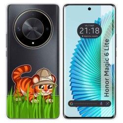 Funda Silicona Transparente para Huawei Honor Magic 6 Lite 5G diseño Tigre Dibujos