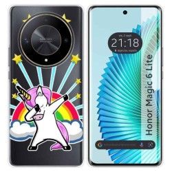 Funda Silicona Transparente para Huawei Honor Magic 6 Lite 5G diseño Unicornio Dibujos