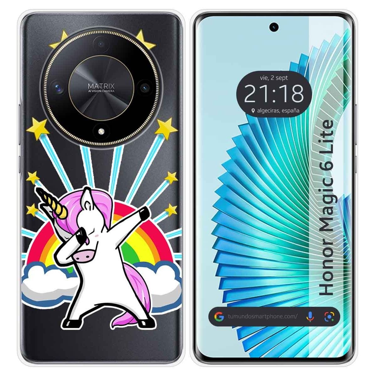 Funda Silicona Transparente para Huawei Honor Magic 6 Lite 5G diseño Unicornio Dibujos