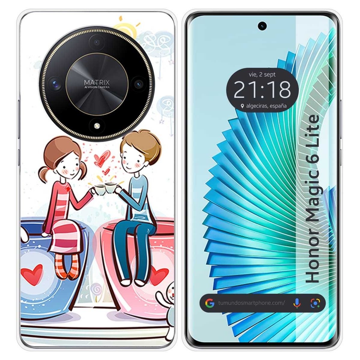 Funda Silicona para Huawei Honor Magic 6 Lite 5G diseño Café Dibujos