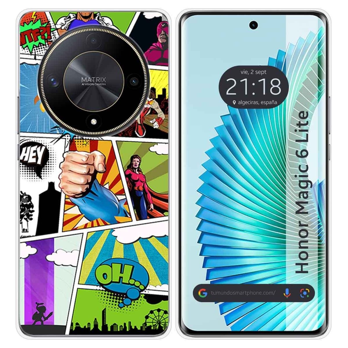 Funda Silicona para Huawei Honor Magic 6 Lite 5G diseño Comic Dibujos