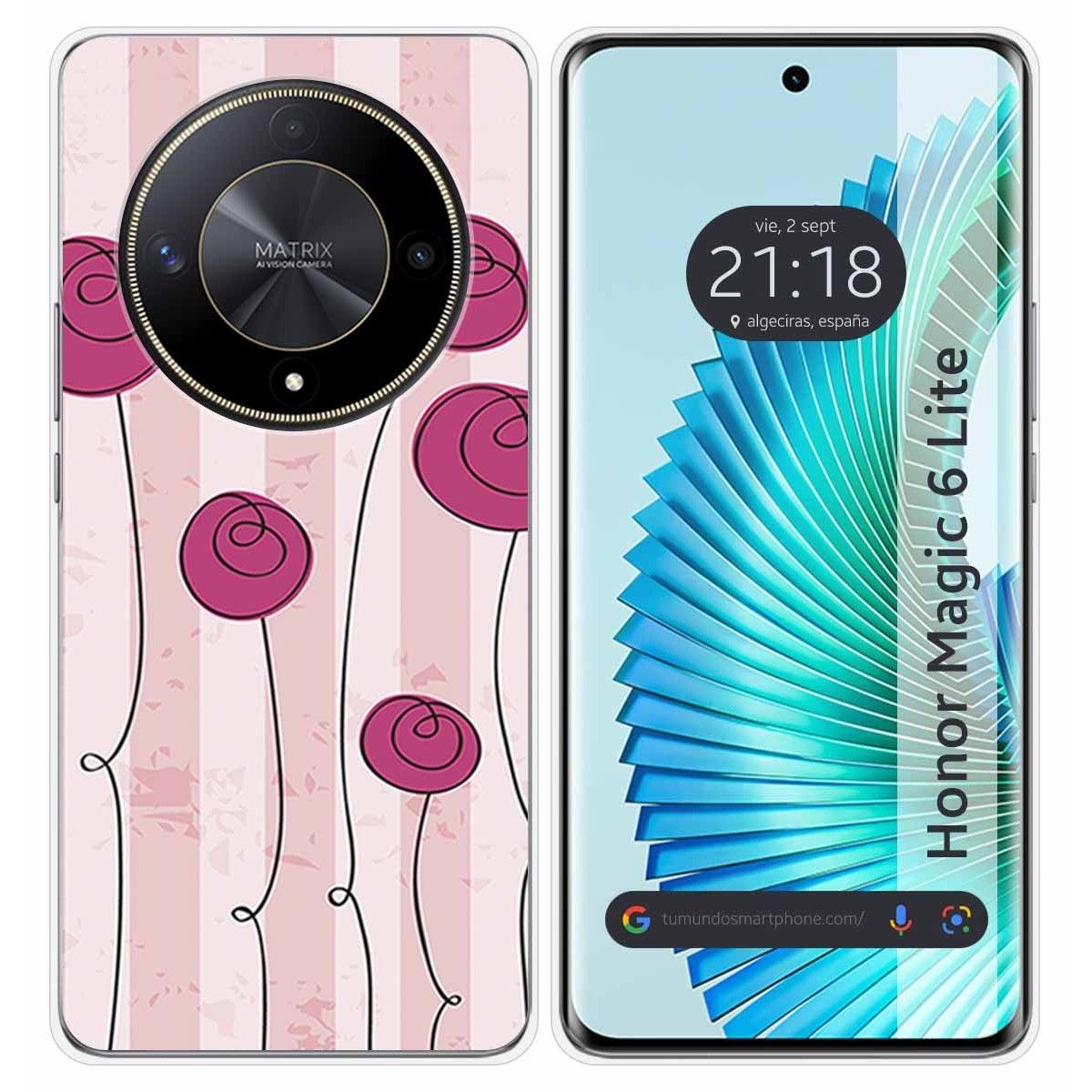 Funda Silicona para Huawei Honor Magic 6 Lite 5G diseño Flores Vintage Dibujos