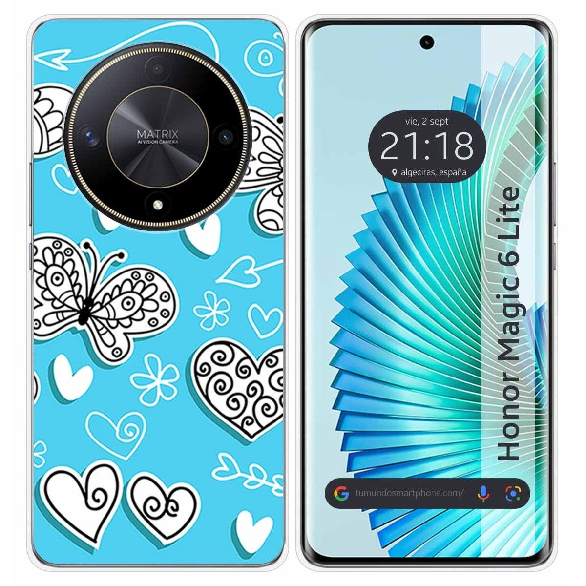 Funda Silicona para Huawei Honor Magic 6 Lite 5G diseño Mariposas Dibujos