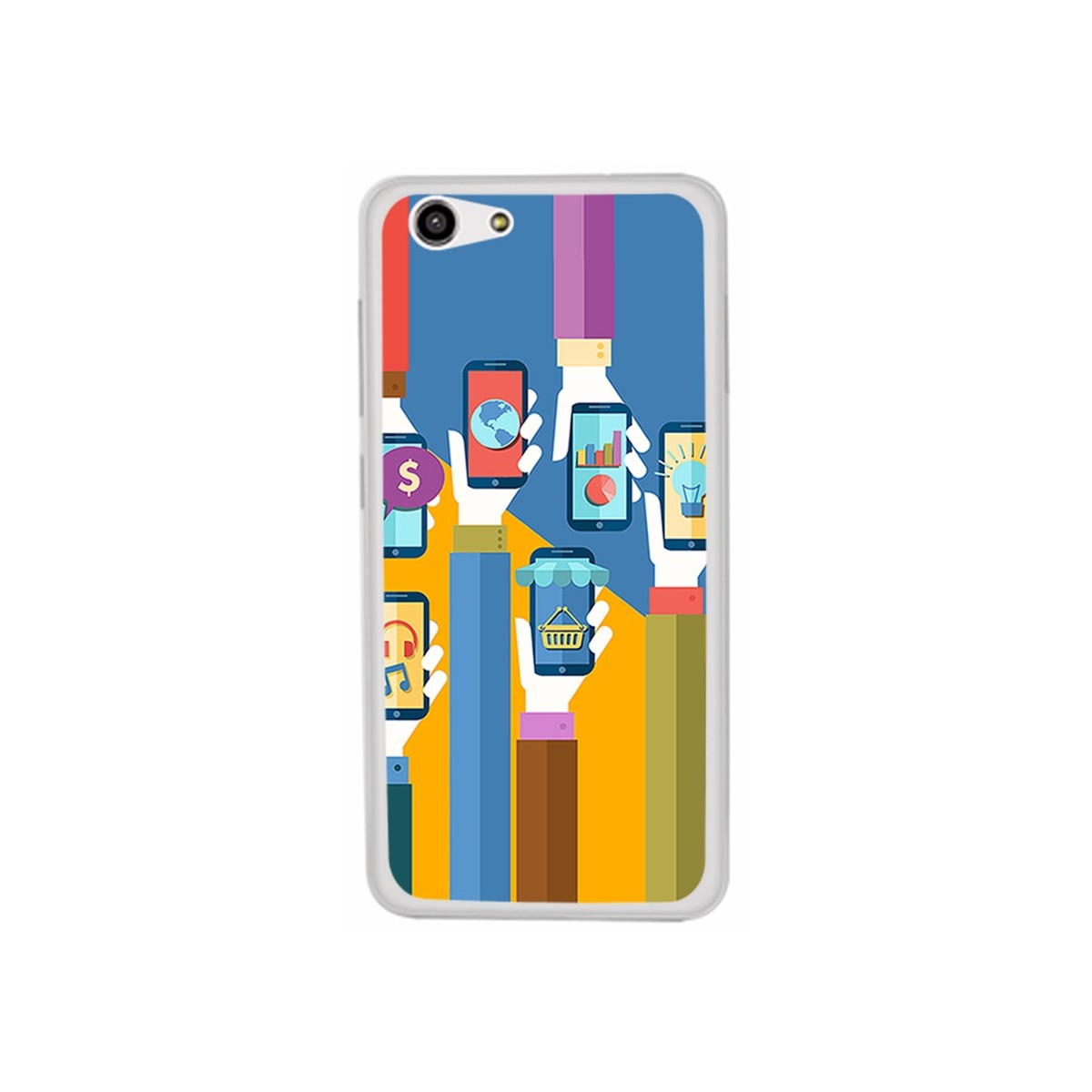 Funda Gel Tpu para Zte Blade A522 Diseño Apps Dibujos