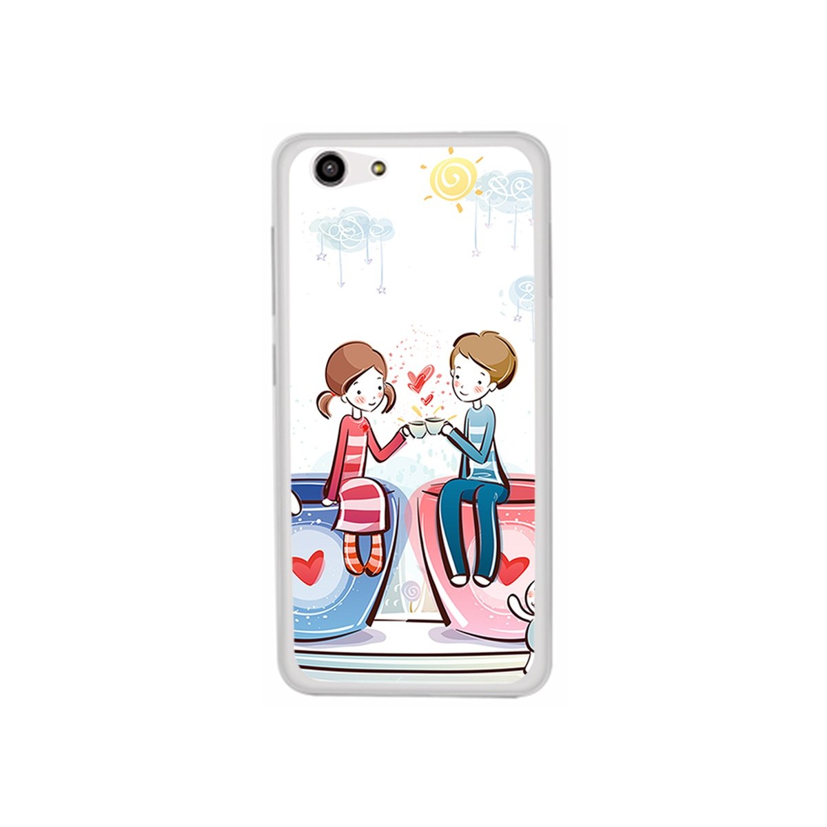 Funda Gel Tpu para Zte Blade A522 Diseño Cafe Dibujos