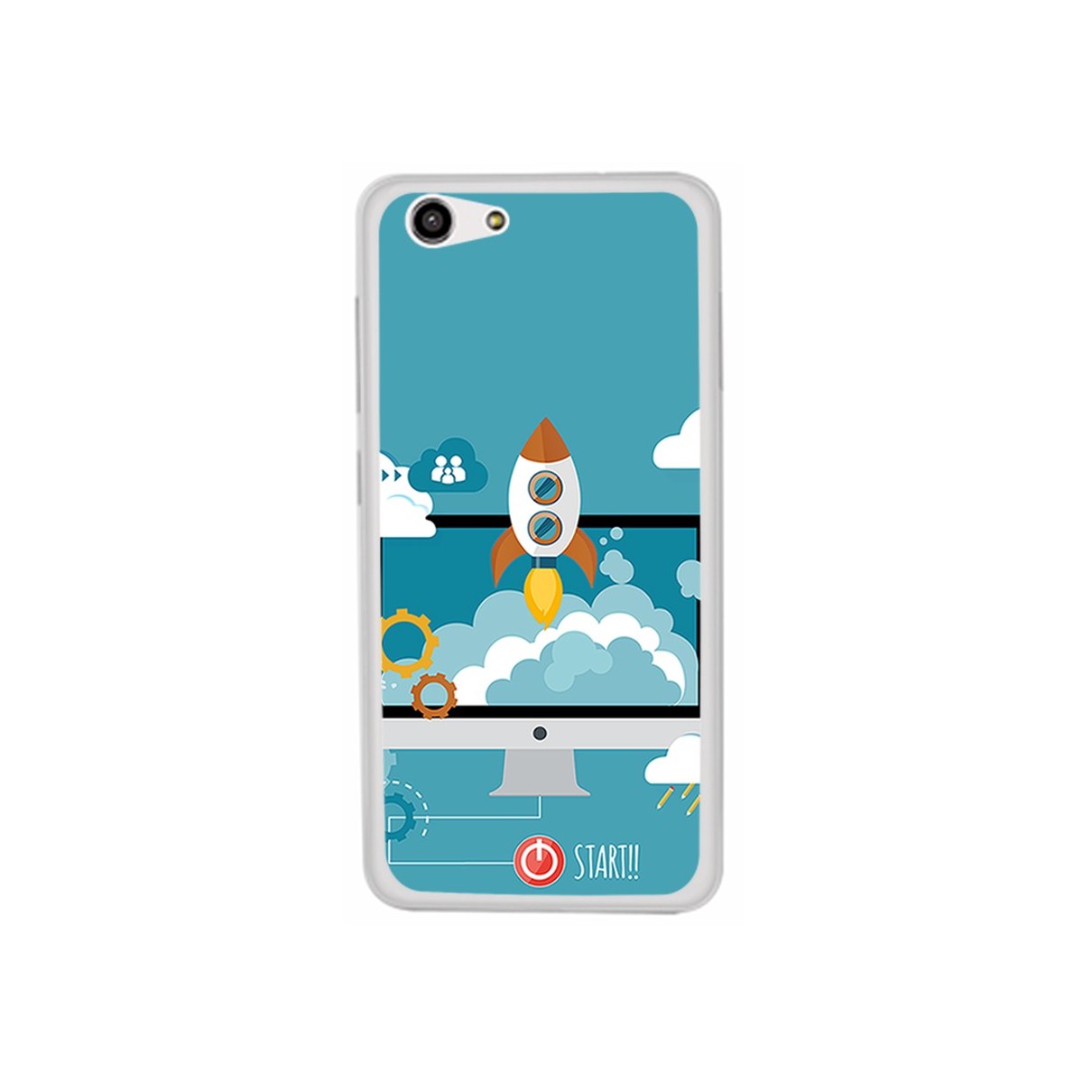 Funda Gel Tpu para Zte Blade A522 Diseño Cohete Dibujos