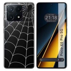 Funda Silicona Transparente para Xiaomi Poco X6 Pro 5G diseño Araña Dibujos