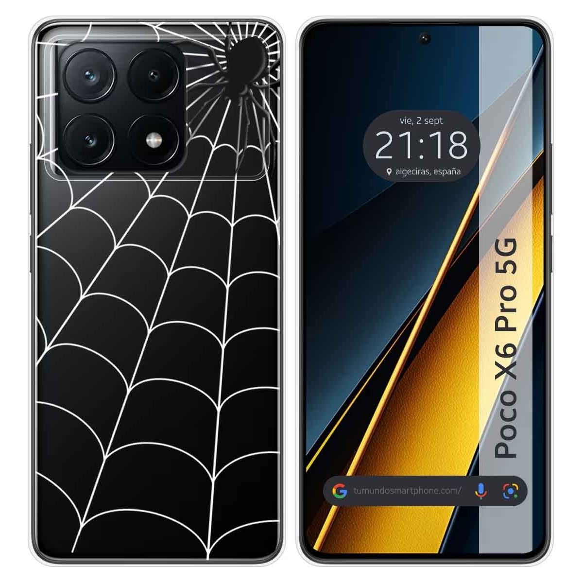 Funda Silicona Transparente para Xiaomi Poco X6 Pro 5G diseño Araña Dibujos
