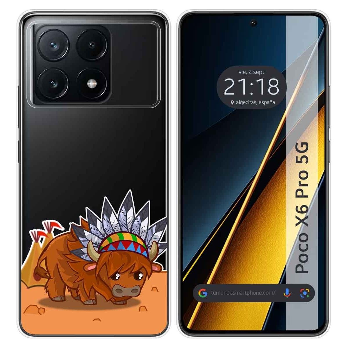 Funda Silicona Transparente para Xiaomi Poco X6 Pro 5G diseño Bufalo Dibujos