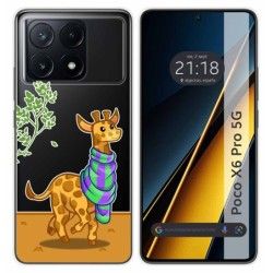 Funda Silicona Transparente para Xiaomi Poco X6 Pro 5G diseño Jirafa Dibujos