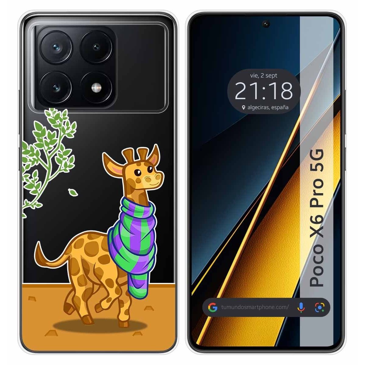 Funda Silicona Transparente para Xiaomi Poco X6 Pro 5G diseño Jirafa Dibujos